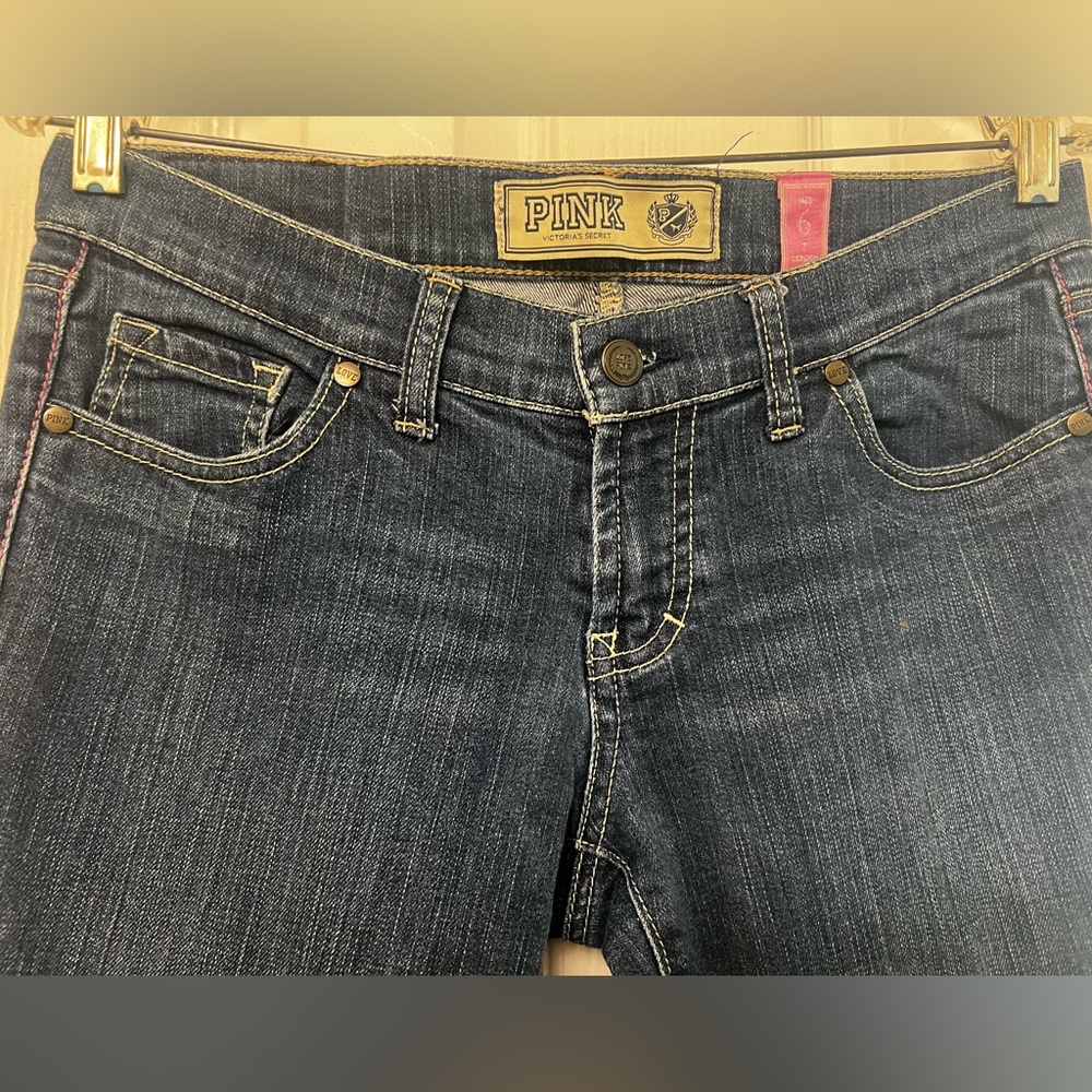 PINK Victoria's Secret Dark Blue Straight Leg Jeans - Picture 5 of 16